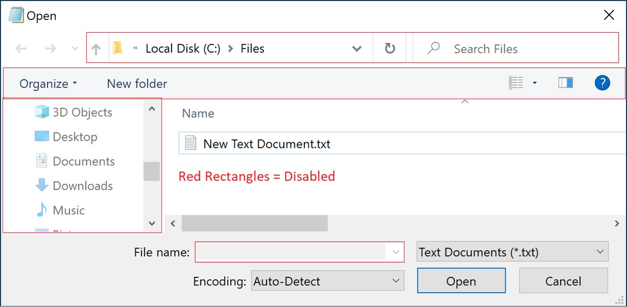 Secure Desktop File Open Example